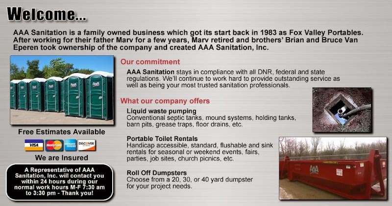 AAA Sanitation - Dumpster rental in De Pere, Wisconsin