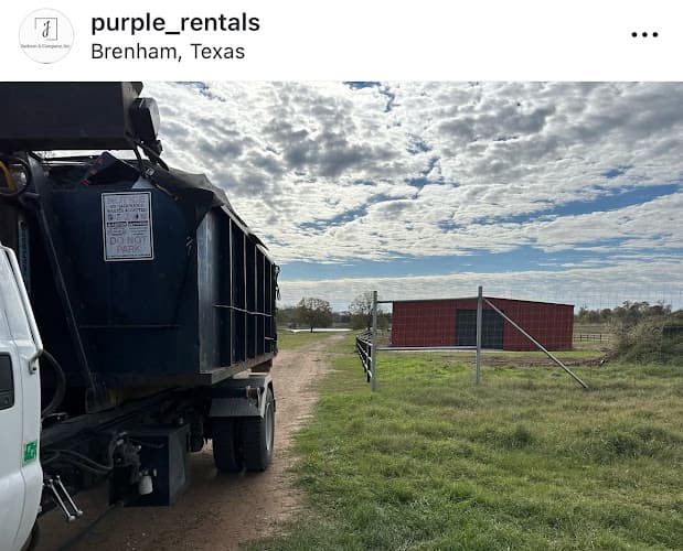 Jackson & Company - Purple Rentals - Dumpster rental in Brenham, Texas